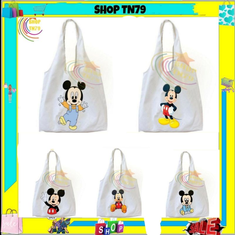 Túi đeo vai thời trang vải canvas mềm loại to đi hoc , đi chơi , đi làm đều rất đẹp - CHUỘT MICKEY