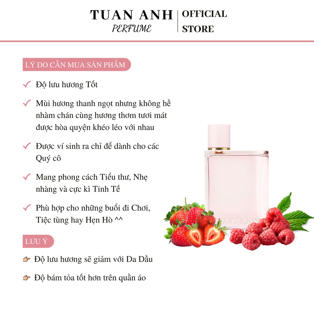 Nước hoa nữ thơm lâu chính hãng Her Burberry Eau de Parfum cao cấp TUANANHPEUFUME