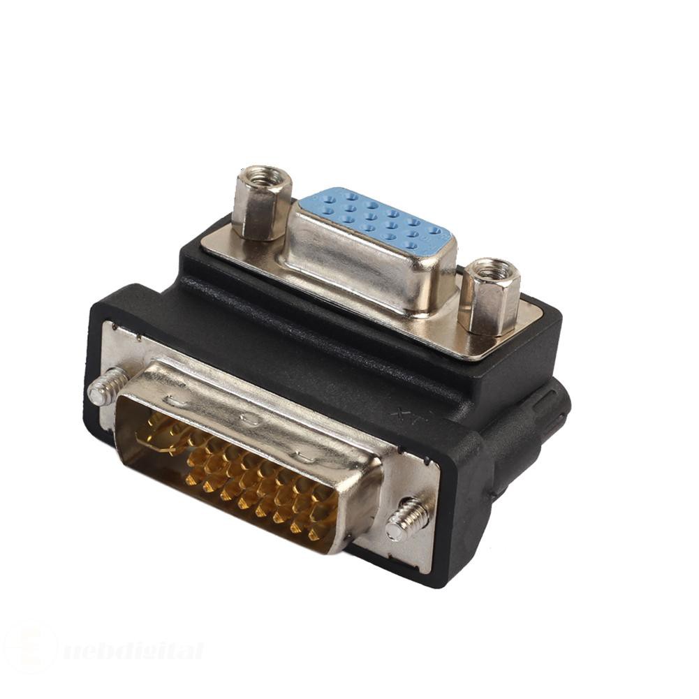 Đầu Chuyển Đổi Dvi-I 24 + 5 Male Sang Vga 15 Pin Female 90 ° | BigBuy360 - bigbuy360.vn