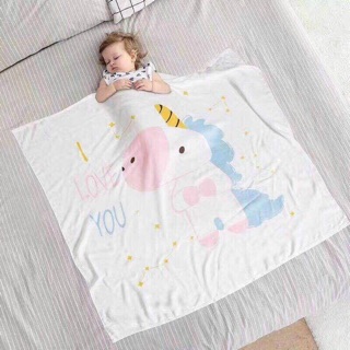 Khăn lụa cotton sợi tre cao cấp cho bé 110x110cm họa tiết đáng yêu- Chăn lụa sợi tre cho bé
