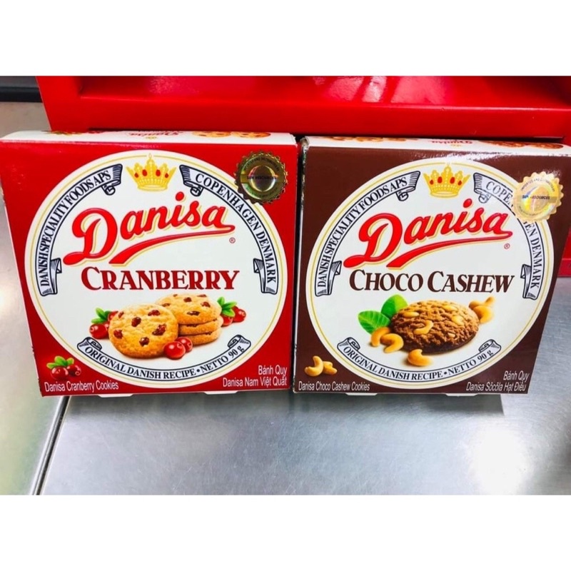 Bánh quy bơ Danisa 90g (vị sô-cô-la hạt điều, vị nam việt quất)