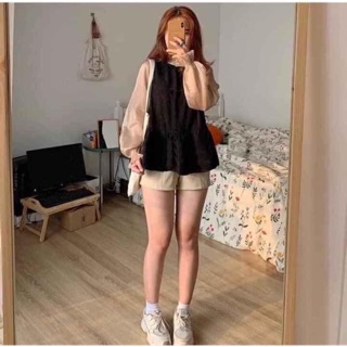 Áo Bigsize Babydoll tay phối 60-95kg