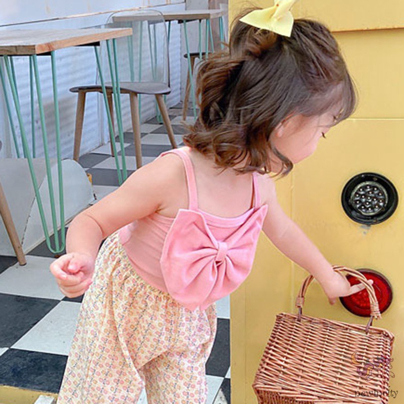 Áo sát nách đính nơ thời trang Hàn Quốc đáng yêu dành cho bé gái