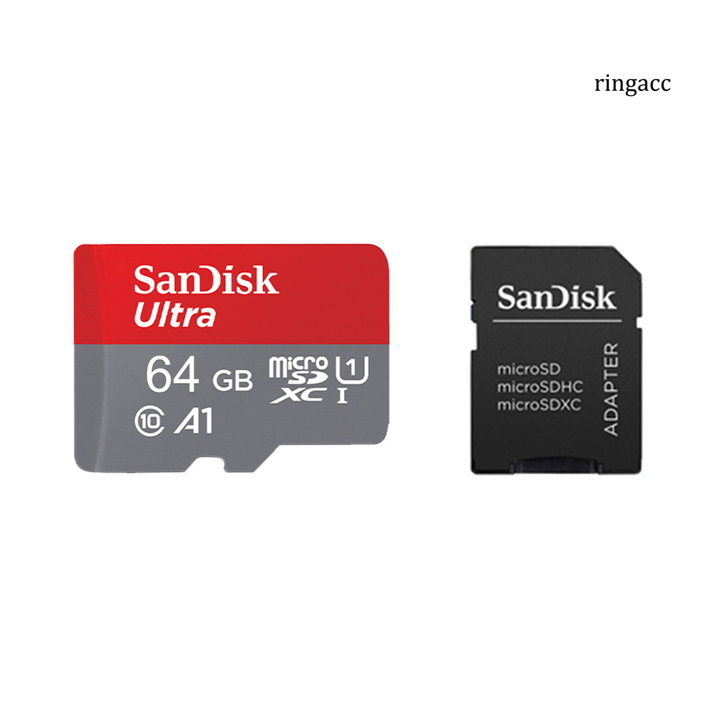Thẻ Nhớ Sandisk 64gb / 128gb / 256gb / 512gb Tf / Sd Siêu Mỏng Chống Thấm Nước Cho Máy Ảnh