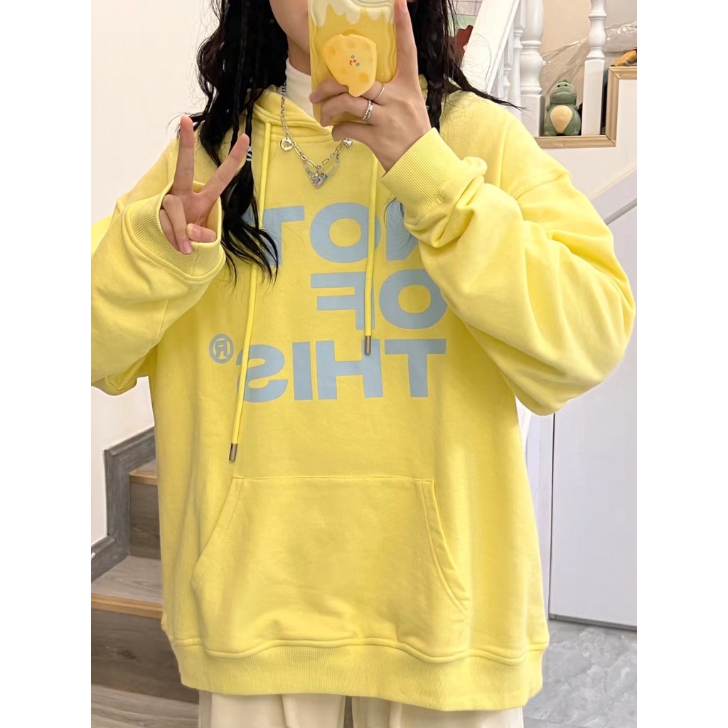 NRVP Áo Hoodie Tay Dài Oversize In Họa Tiết Phong Cách Hàn Quốc Kiểu Mới Cho Nam / Nữ