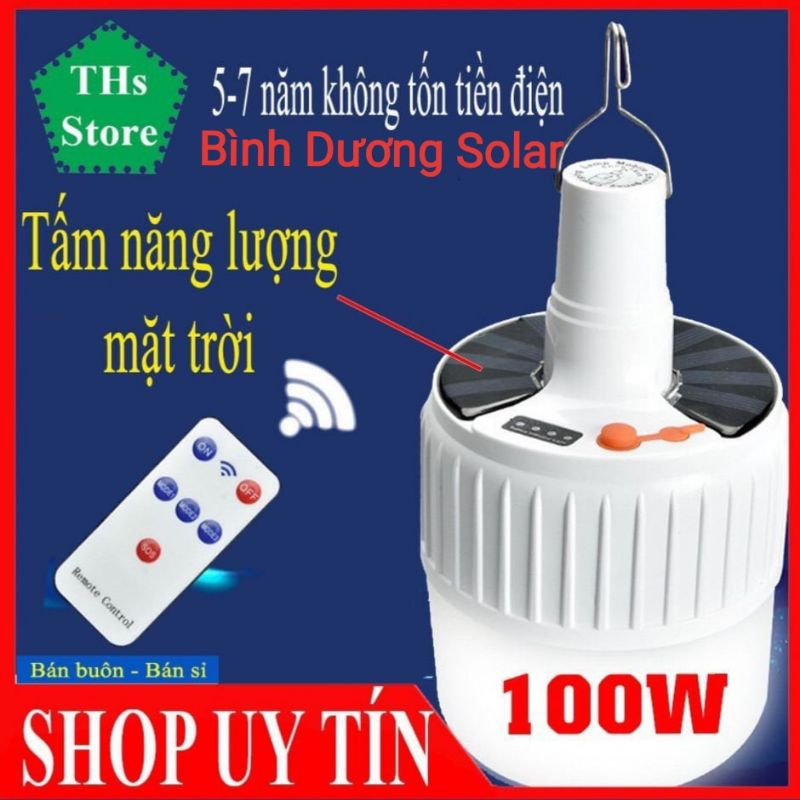 Bóng đèn tích điện 100w năng lượng Mặt Trời có điều khiển - tiện lợi,siêu sáng.