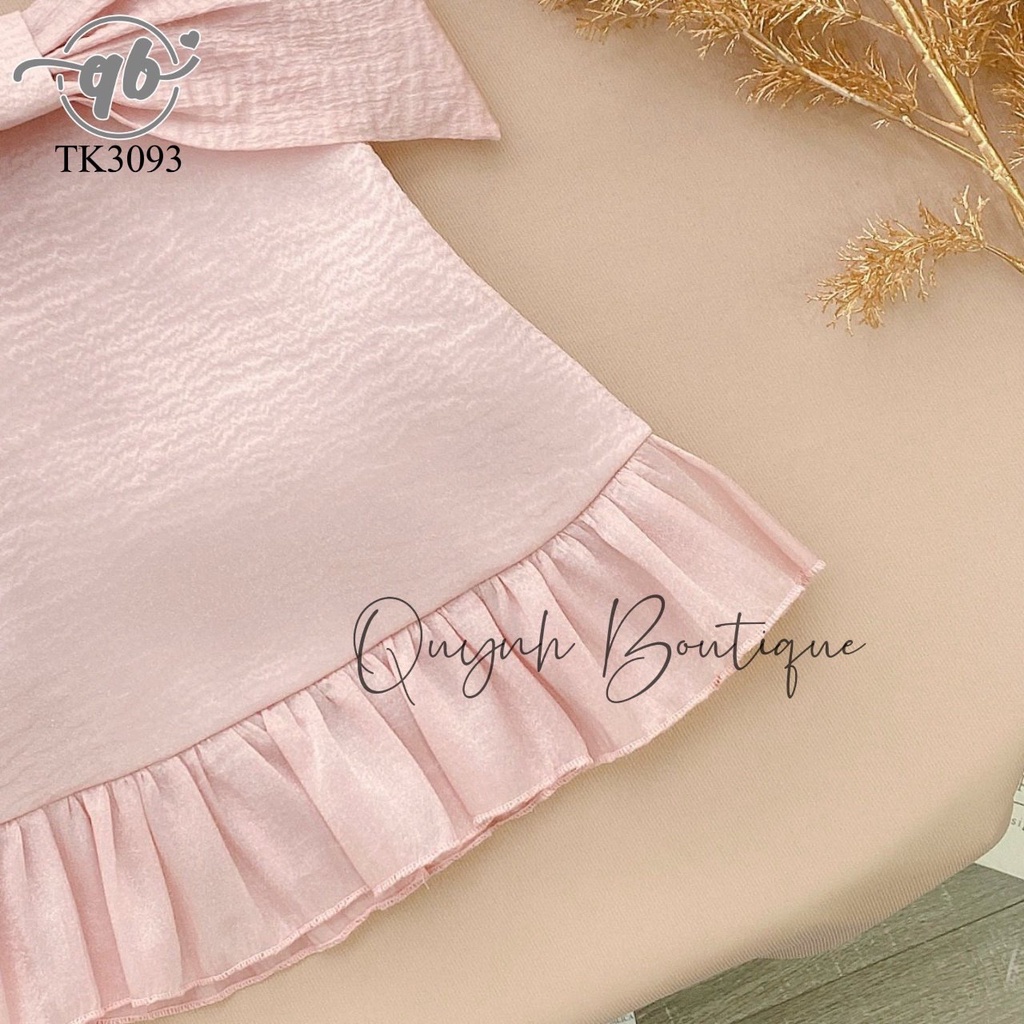 Váy đầm trẻ em Quỳnh Boutique Váy nơ hai dây nơ lệch cực xinh cho bé