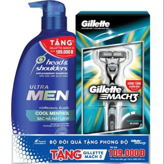 Dầu gội head & shoulders 550ml tặng dao cạo râu trị giá 109k