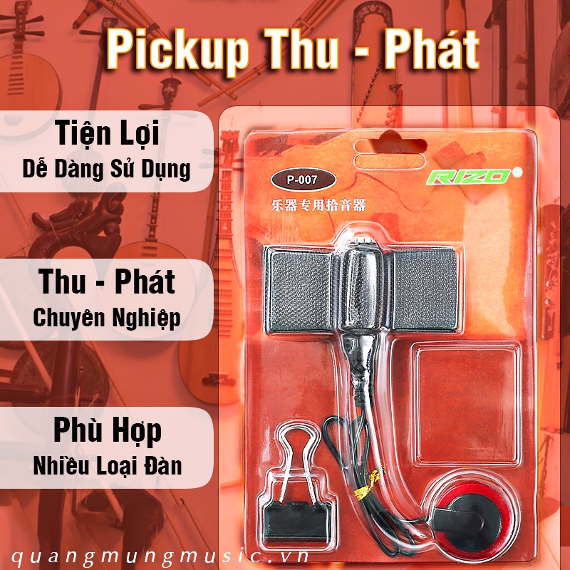 [Rẻ Nhất Shopee] Bộ Tăng Âm - Pickup Dán RiZO P-007 - Thu phát khuếch đại âm thanh đàn tranh, Bầu, Nguyệt, Nhị, Tỳ Bà