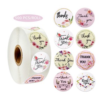Cuộn 500 tem sticker thank you in màu tự dính - tem cảm ơn