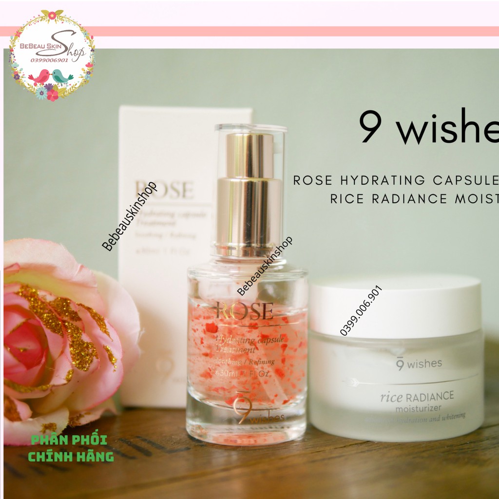 9wishes - Tinh Chất 9 wishes Rose Hydrating Capsule Treatment - 30ml