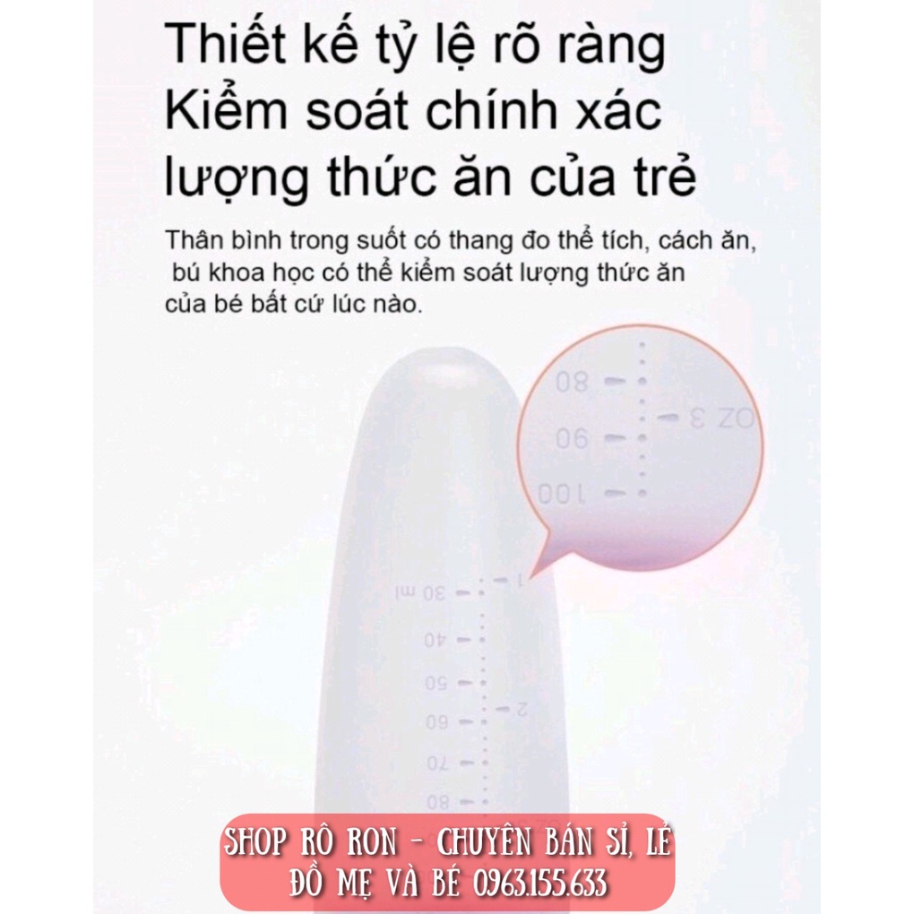 [Chính hãng] Bình thìa ăn dặm MOLLI - Bình thìa silicon cho bé - Shop Rô Ron