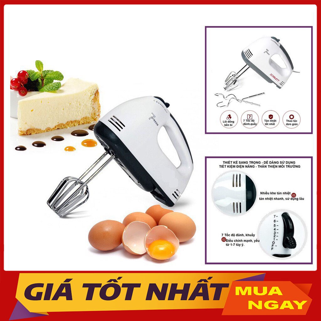 Máy Đánh Trứng Cầm Tay Mini Cao Cấp Với 7 Tốc Độ Cực Mạnh