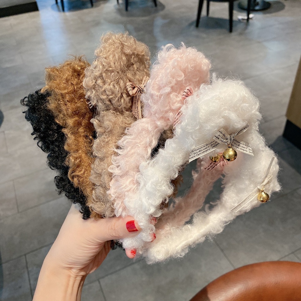 Cài tóc tai gấu có chuông lông xù dễ thương phong cách hàn quốc - Selenshop