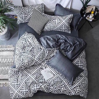 BLACK FRIDAY - TRỌN BỘ CHĂN GA GỐI CHẦN GÒN COTTON NHẬP SỌC ĐEN TRẮNG( M6,M8)