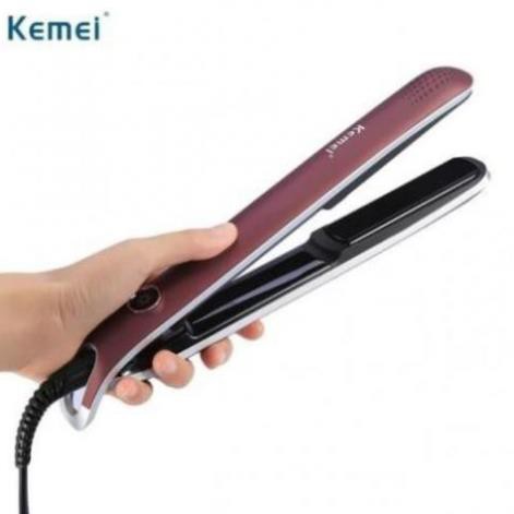 Máy ép tóc, tạo kiểu, duỗi tóc có điều chỉnh nhiệt Kemei KM-2203, làm nóng nhanh, uốn lọn, uốn cụp