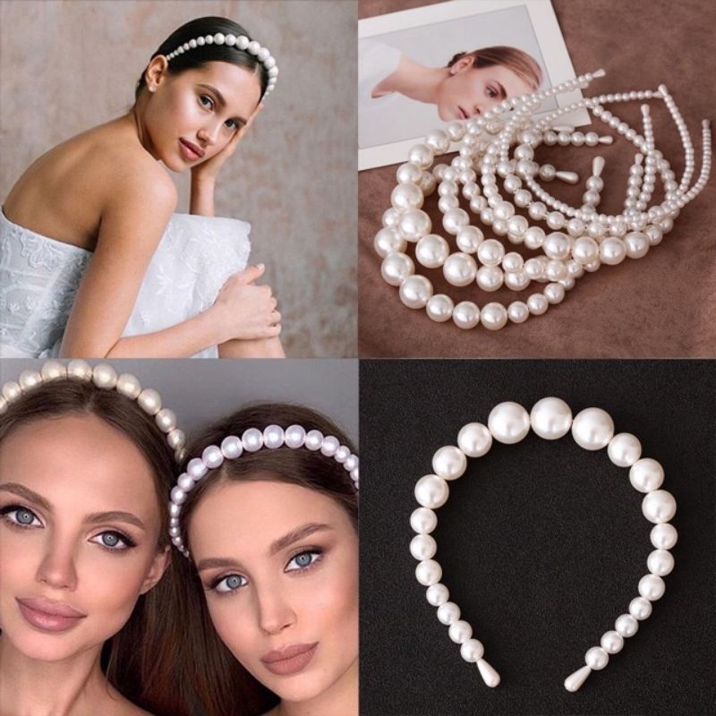 Cài Tóc Đính Ngọc Trai Nhân Tạo Xinh Xắn Phong Cách Hàn Quốc