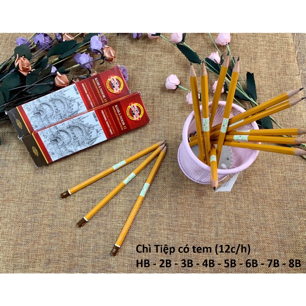 Chì Học Sinh /Chì Gỗ Vàng / Bút Chì Tiệp Các B/ Chì Koh I Noor 1500- 2B / Chì Mỹ Thuật / Bút Chì Hội Họa/ Chì Kỹ Thuật