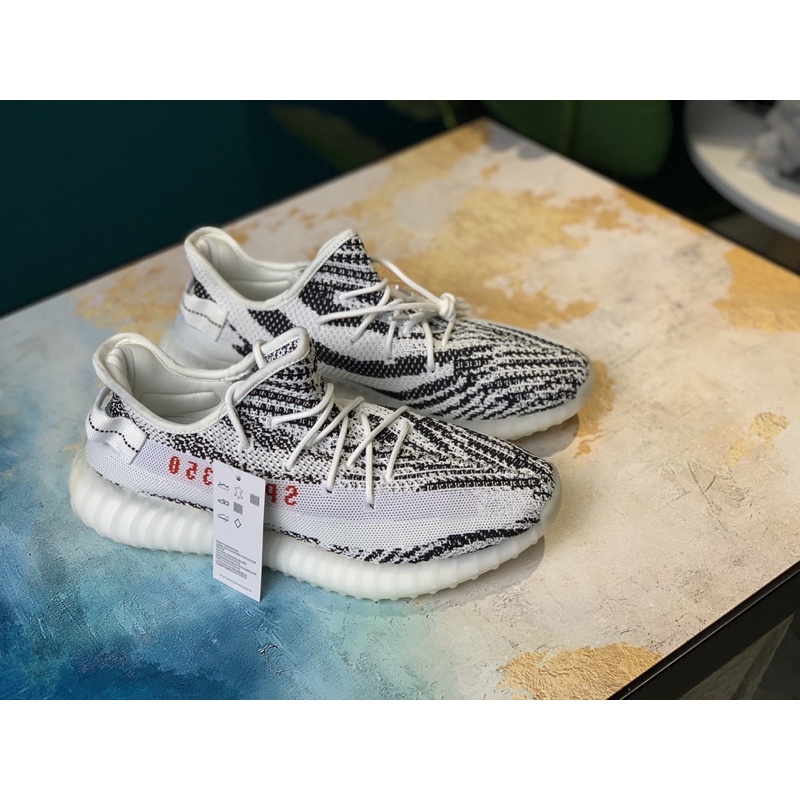 (42x1)giày sneaker yeezy boost 350v2"zebra"