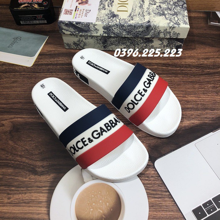 Dép Quai Ngang ❤️FREESHIP❤️ Dép Cao Su Đế Trắng LBB D&GG Quai 3 Màu
