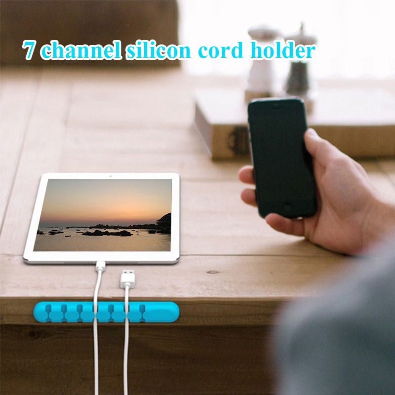 Dụng cụ sắp xếp dây cáp 7 cổng bằng silicone