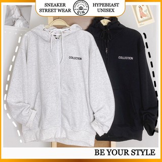 ÁO HOODIE NỈ COLLECTION ĐEN TRẮNG - GIN STORE