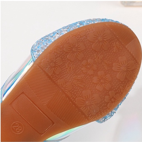 Giày công chúa Elsa đính đá cao gót cho bé gái 3-10 tuổi mẫu mới 2022