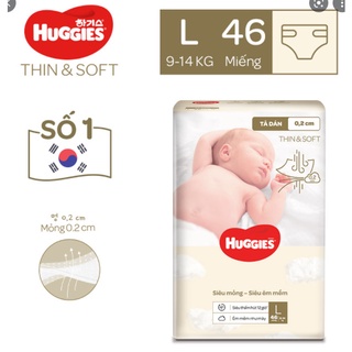 BỈM QUẦN/DÁN HUGGIES THIN & SOFT L44/XL36/XXL28/L72/XL62/XXL46/M54/L46/XL42