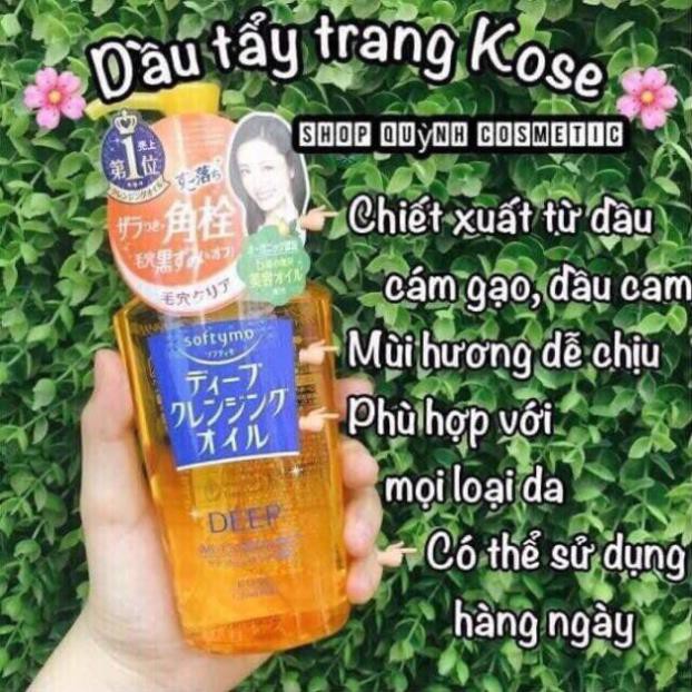 Dầu tẩy trang trắng da Kose Softymo White 230ml, dầu tẩy trang chuẩn Nhật Bản