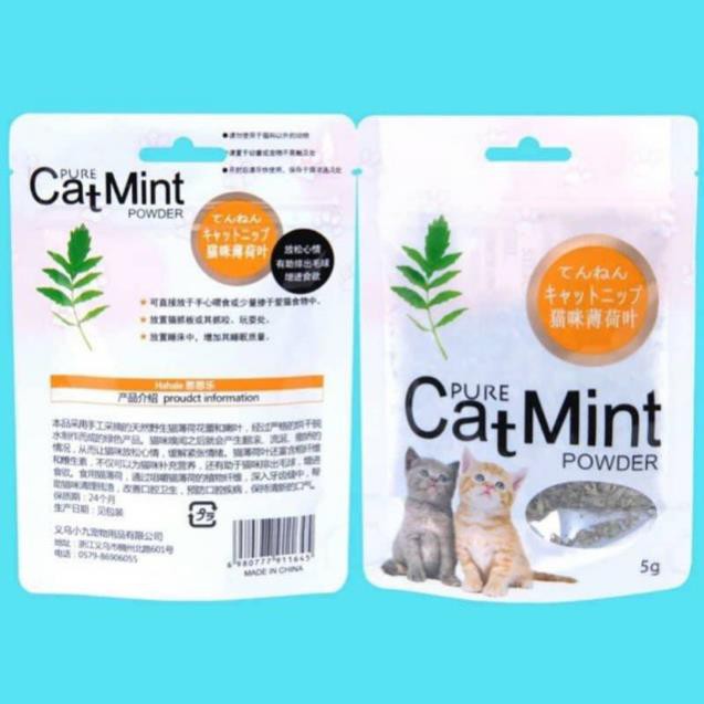 Hanpet.GV- (gói 5gr) Cỏ mèo ngửi Catnip cỏ bạc hà cho mèo ngửi là phê