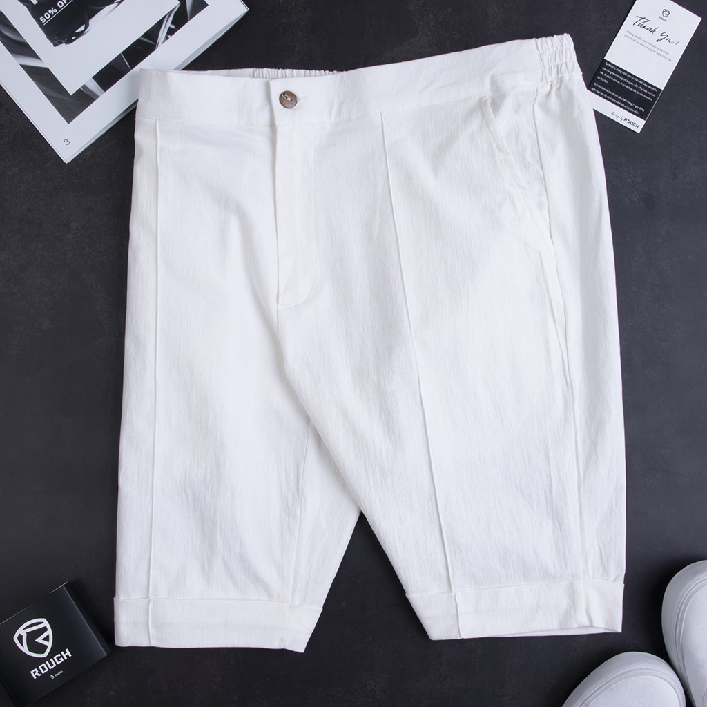 Quần Short Nam Rough , Chất Đũi, Dáng Âu Cạp Khuy
