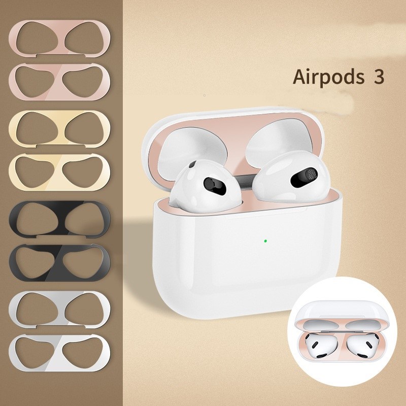 Miếng Dán Chống Bụi Kim Loại Dành Cho tai nghe ko dây Airpods Pro 2/ Airpods 3