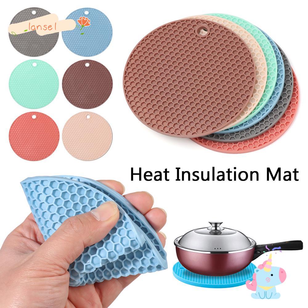 Set 2 Miếng Lót Nồi Cách Nhiệt Hình Tròn Bằng Silicone