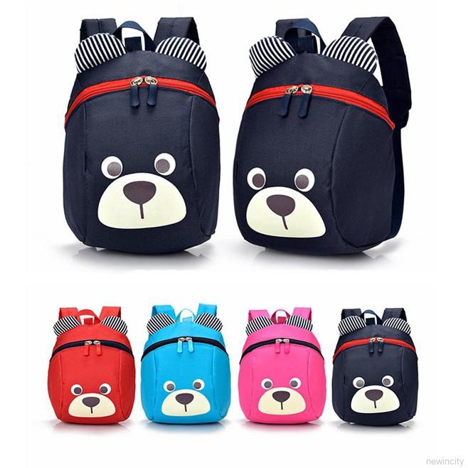Baby Boys Girls Schoolbag Baby Cute Bear Anti-lost Backpack