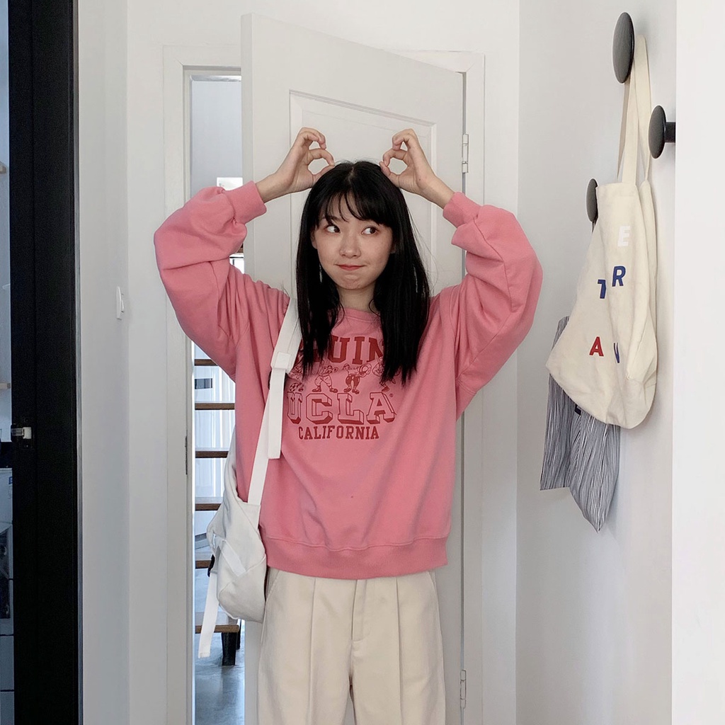 NRVP Áo Hoodie Dáng Rộng Thời Trang Hàn Quốc Đơn Giản Cá Tính Cho Nữ