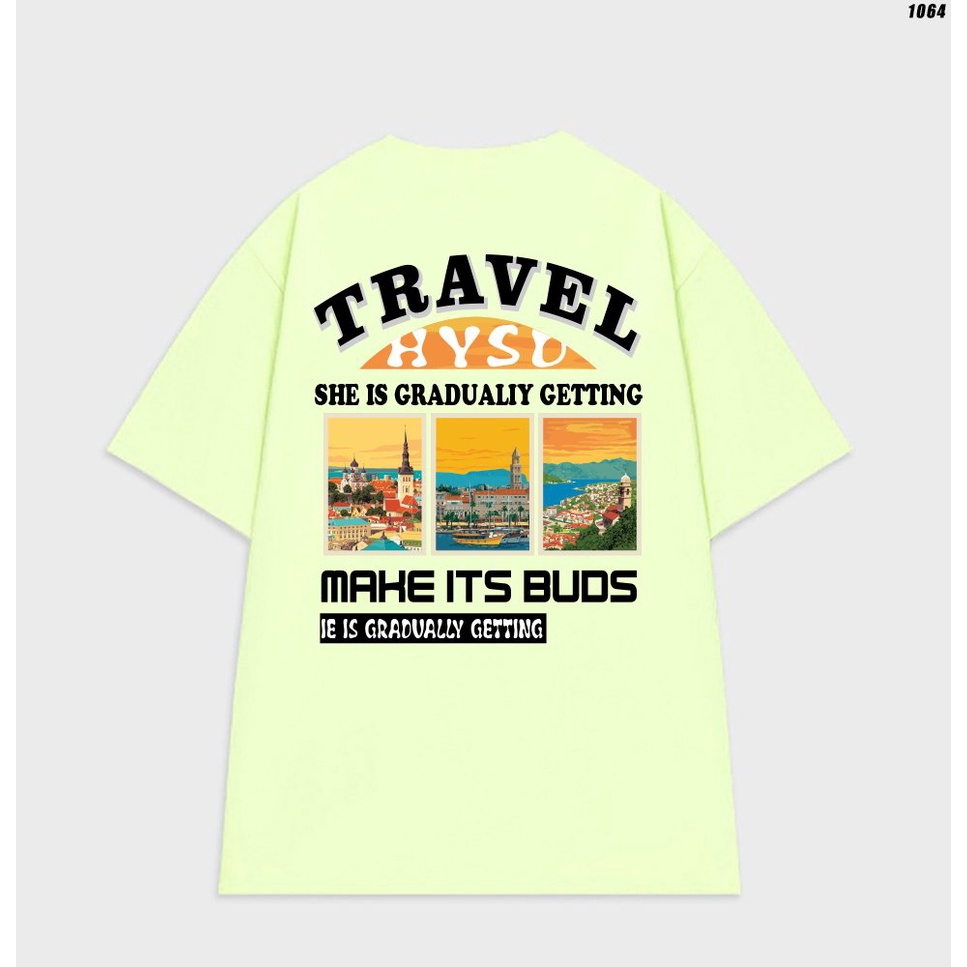 Áo thun tay lỡ form rộng nam nữ unisex TRAVEL 1064 HY STUDIO