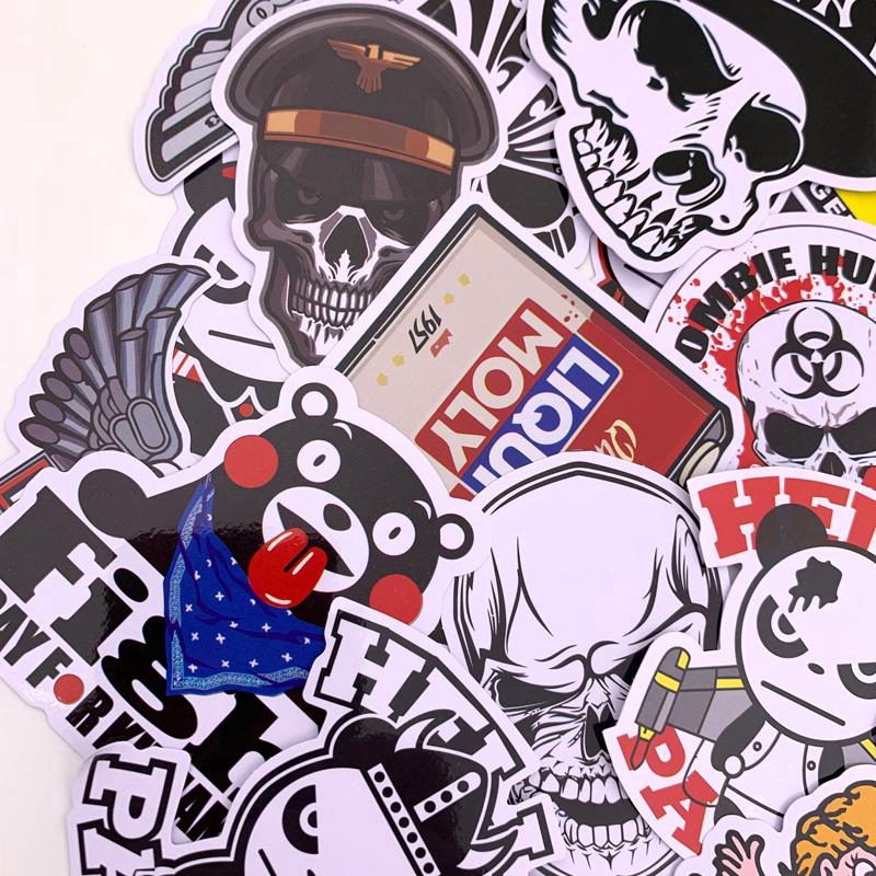 40 miếng dán trang trí phụ kiện ván trượt/laptop/đồ dùng nhiều màu cá tính