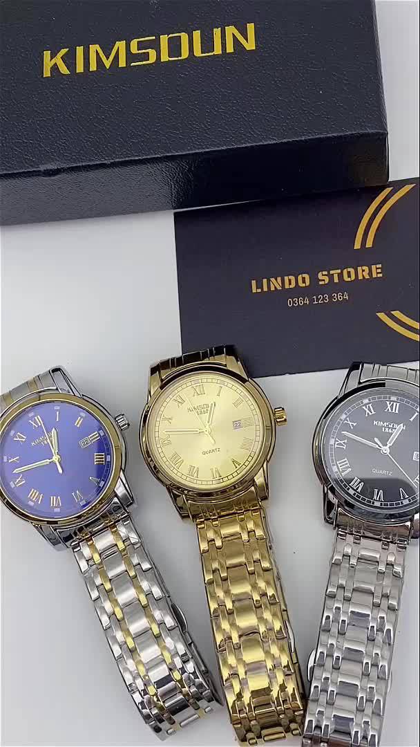 Đồng hồ nam chính hãng dây thép không gỉ cao cấp có lịch ngày kèm hộp sang trọng KIMSDUN K-1891B | BigBuy360 - bigbuy360.vn