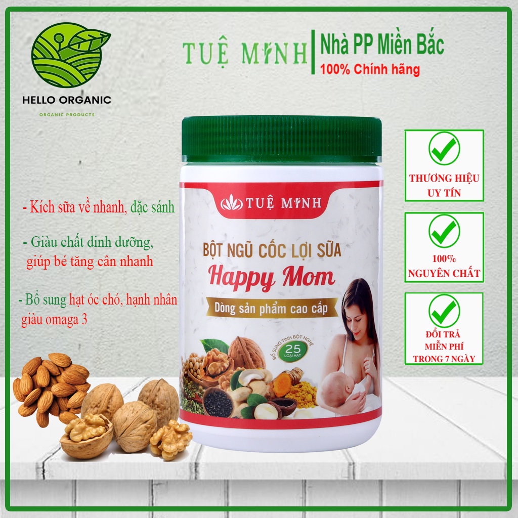 2 Hộp ngũ cốc dinh dưỡng lợi sữa Tuệ Minh tốt cho mẹ sau sinh, bé khỏe mạnh, bột ngủ cốc không đường ngon như nhà làm