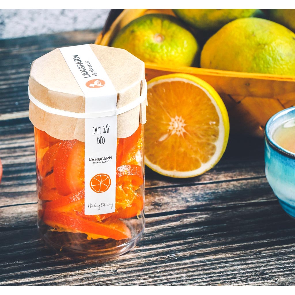 Cam sấy dẻo L'angfarm, 200g, hũ, mẫu tobita