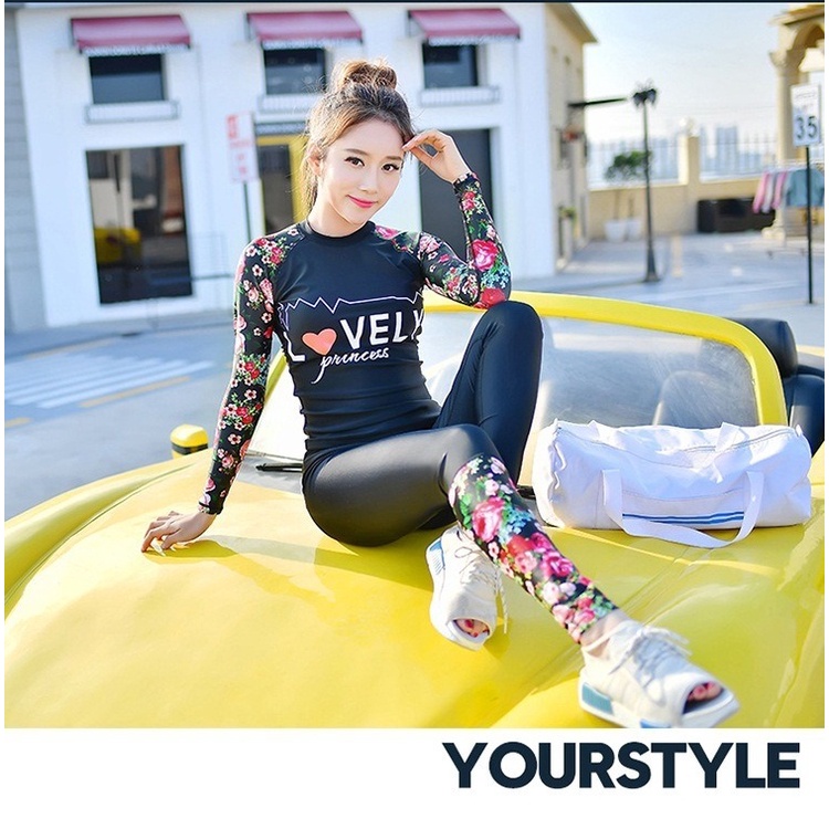 Đồ bơi nữ tai dài quần dài chống nắng thời trang