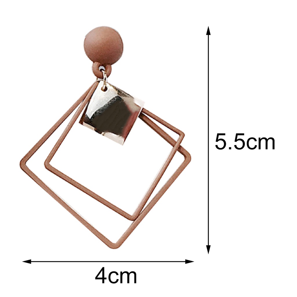 Đôi bông tai hợp kim hình vuông màu xanh dương