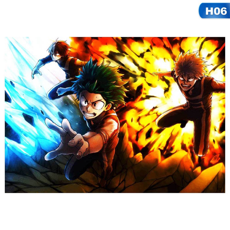 flowersqueen Tranh Cuộn In Hình Nhân Vật Hoạt Hình My Hero Academia
