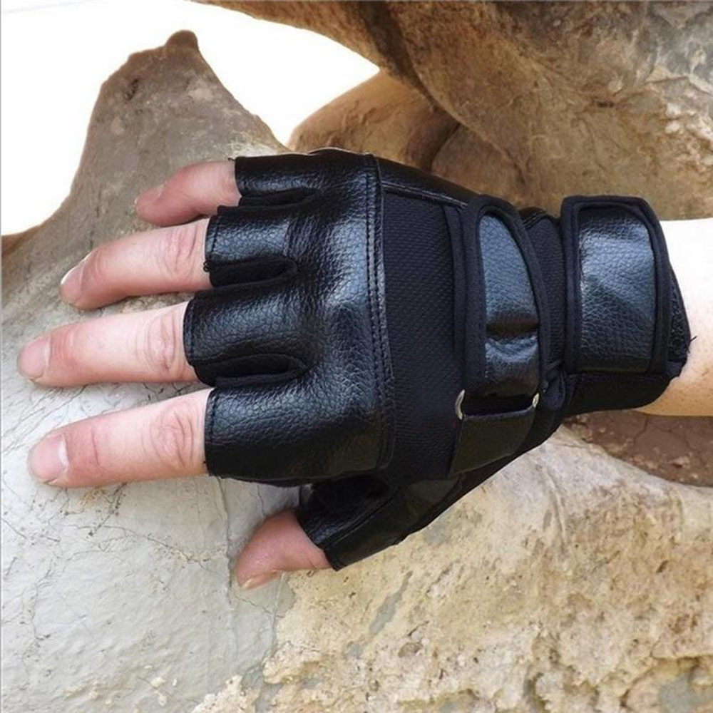 Găng tay nam lái xe mô tô hở ngón giữ ấm