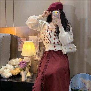 [Hàng Order] Sét váy áo len cho Giáng Sinh