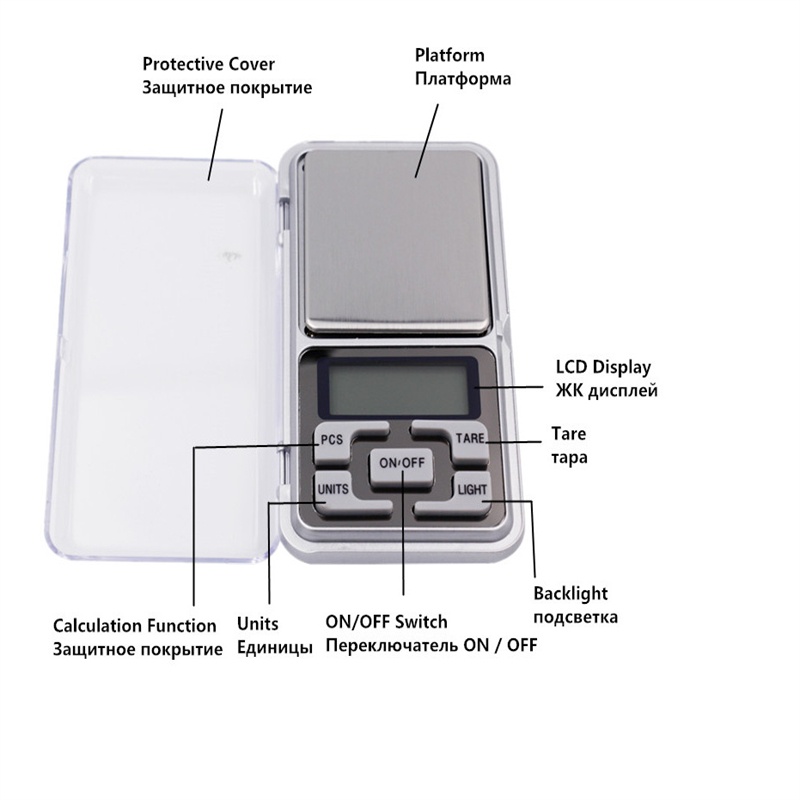 Cân Điện Tử Mini Bỏ Túi 100g / 200g / 500g x 0.01g / 0.1g /