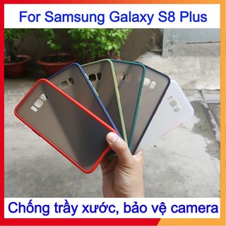 Ốp lưng Samsung S8 plus lưng nhám viền màu chống sốc, chống bám vân tay, bảo vệ camera cao cấp