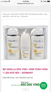 Bộ sản phẩm Vanilla
