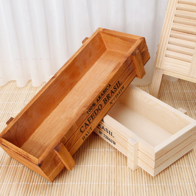 Chậu Gỗ Trồng Cây Phong Cách Vintage