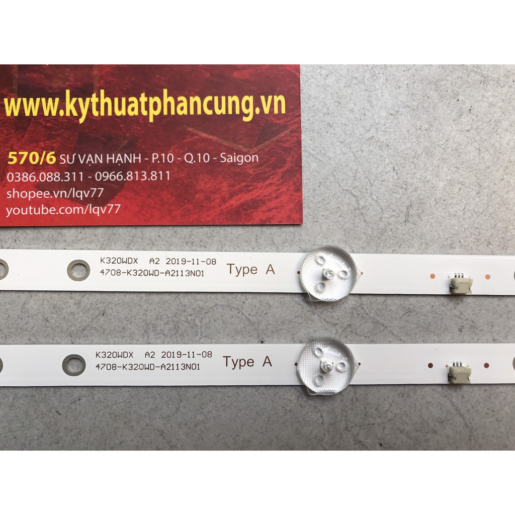 Asanzo 32AS100 - Bộ 2 thanh 6 led 6v cho Tivi Asanzo 32AS100 inch và các dòng tương tự #XY229